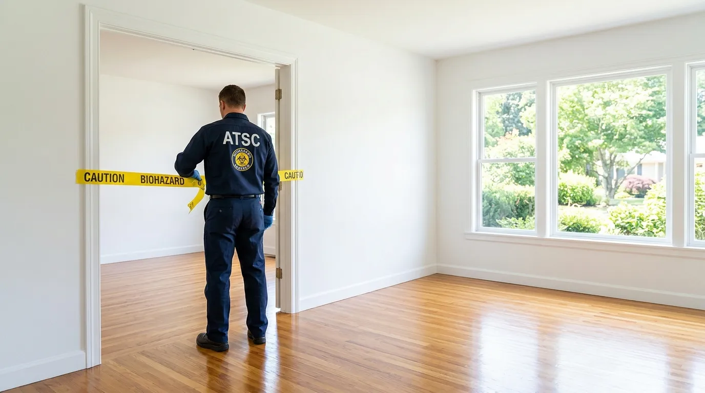 Certified biohazard cleanup crew performing Trauma Scene Cleanup in Weehawken